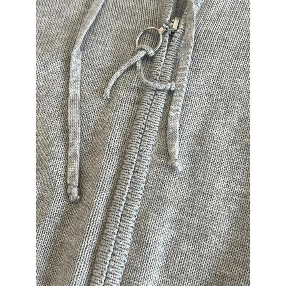 DJERF Avenue Knitted Zip Hoodie Light Grey Size S - Picture 3 of 8